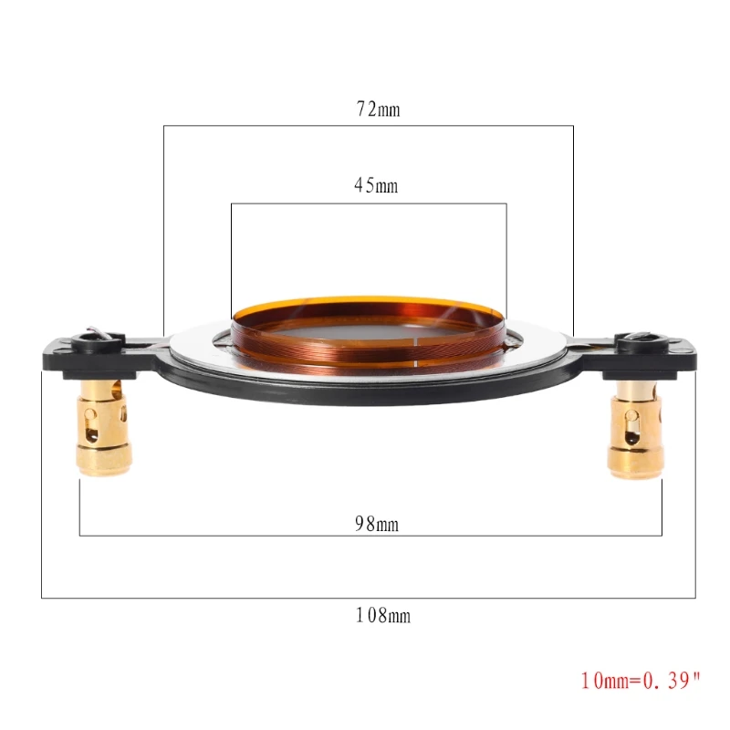 Film en titane pour haut-parleur professionnel, pièces de rechange pour haut-parleurs, diaphragme à pas élevé, Végétvocales triples, bobine de twecirculation, sante de 44.5mm