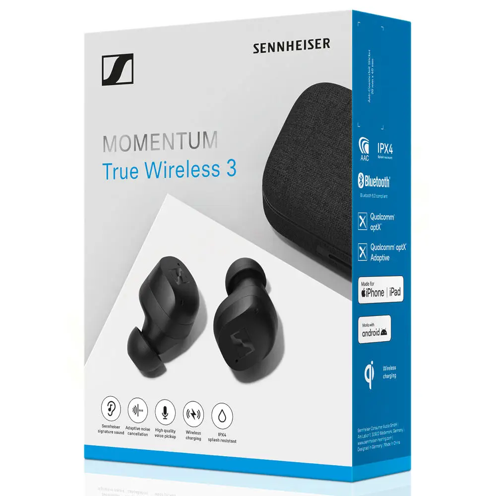 100% Original Sennheiser MOMENTUM True Wireless 3 Noise Cancelling Headphones Sports Running  Music Earplugs HIFI Stereo Headset