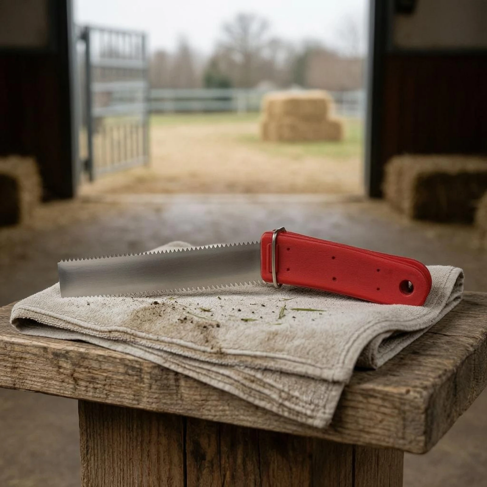 

Horse Sweat Scraper Curved Serrated Horse Scraper Shedding Blade Rust-Resistant Equine Grooming Easy to Clean for Stable