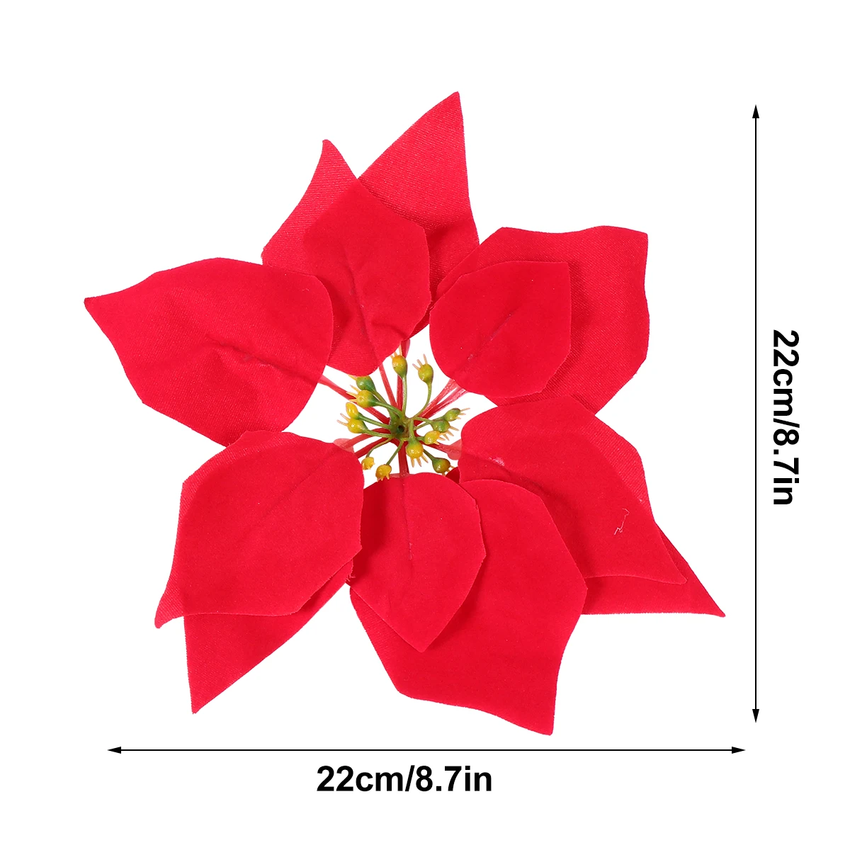 

10 Pcs Artificial Flowers Realistic Red Poinsettia Tree Decor Holiday Centerpieces Christmas decorations Christmas fake flowers