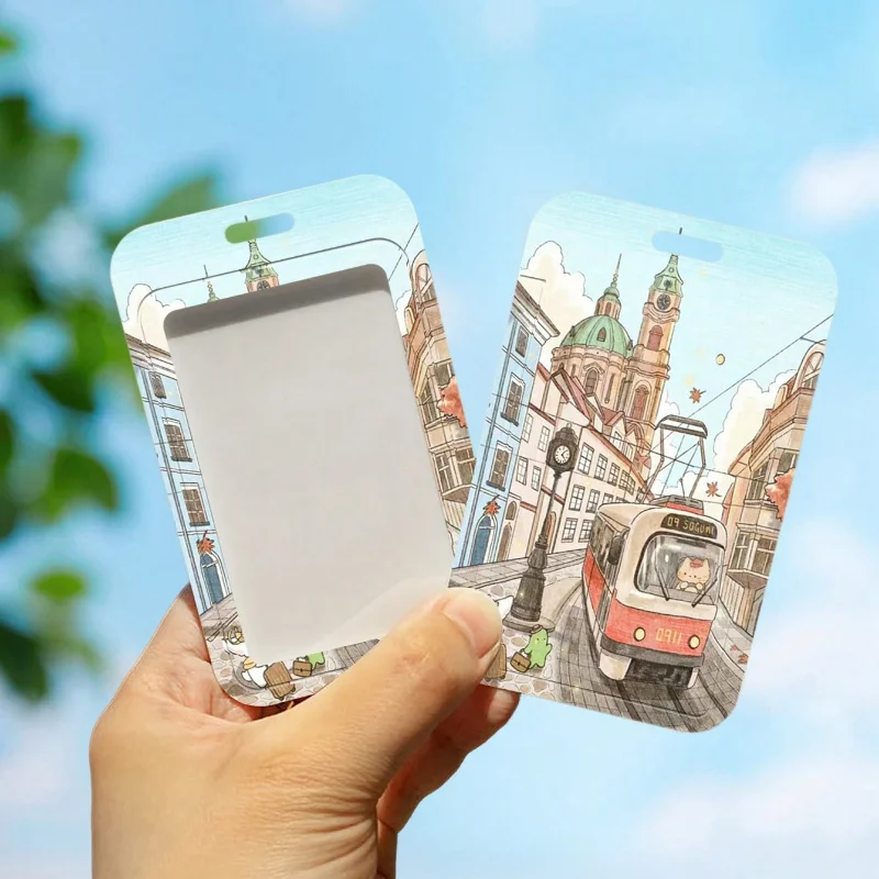 1pc INS Creative Cartoon Student Campus Card Holder With Stretchable Elastic Cord For Meal Card, Bus Card, Work Card, Etc.