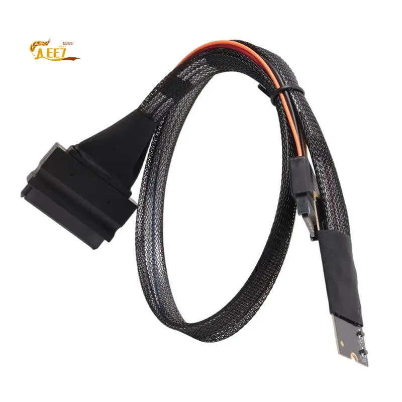 AEE7-M2TO8639 M.2 M-Key To U.2 SFF-8639 Adapter Cable With SATA 15-Pin Female Connector