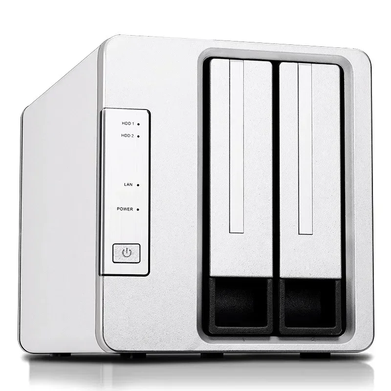Nuevo Servidor de almacenamiento de red Nas pequeño para el hogar, almacenamiento en la nube, acceso Web, servidor para compartir archivos, 2 ranuras para discos