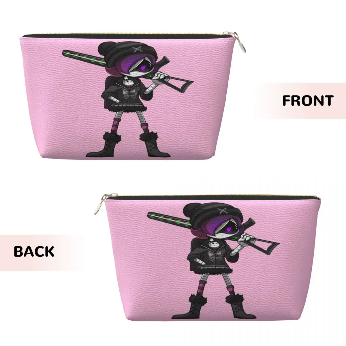 Custom Uzi Doorman Toiletry Bag for Women Murder Drones Makeup Cosmetic Organizer Ladies Beauty Storage Dopp Kit Box