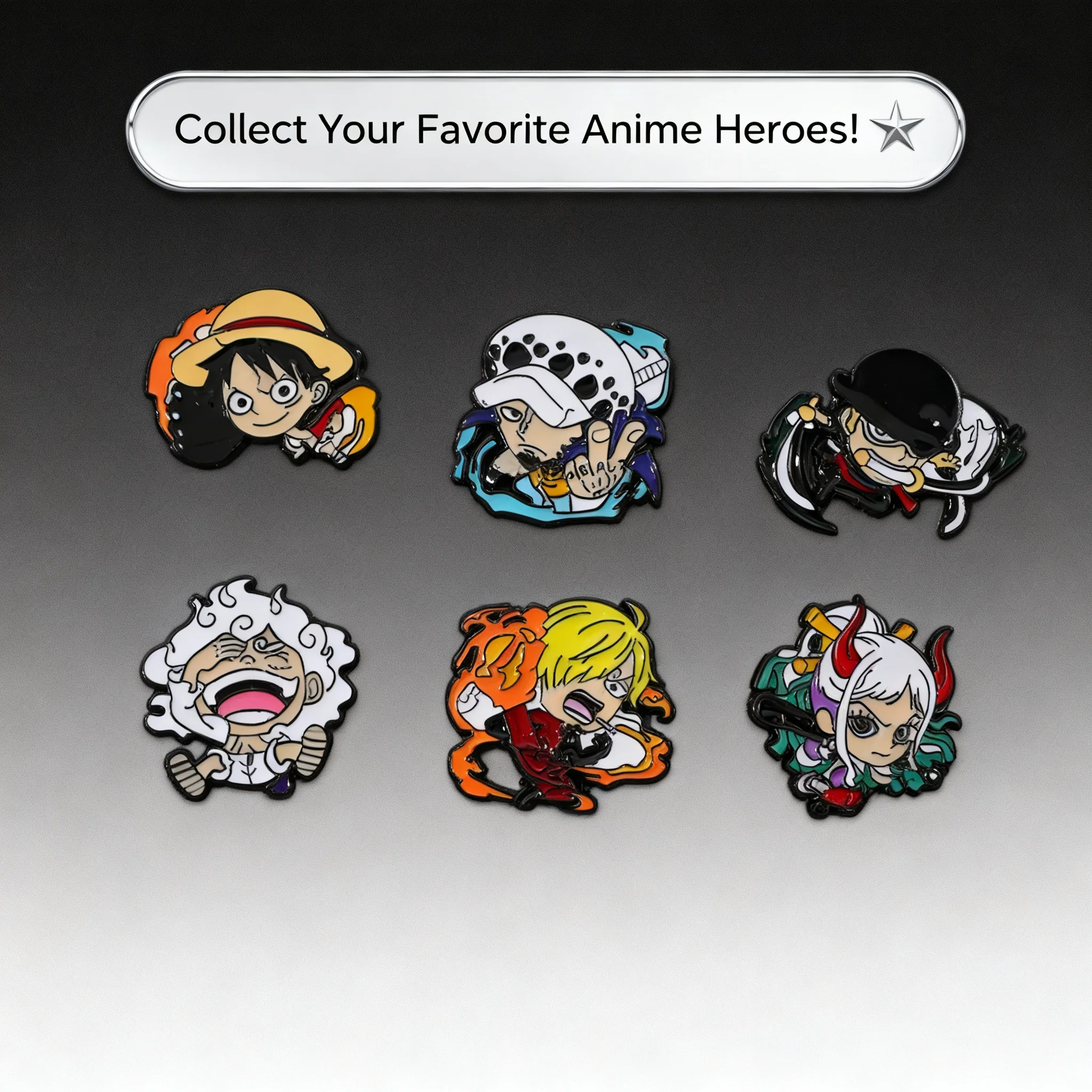 One Piece Metal Brooch Cartoon Luffy Sanji Q Version Accessories Anime Alloy Bag Pins