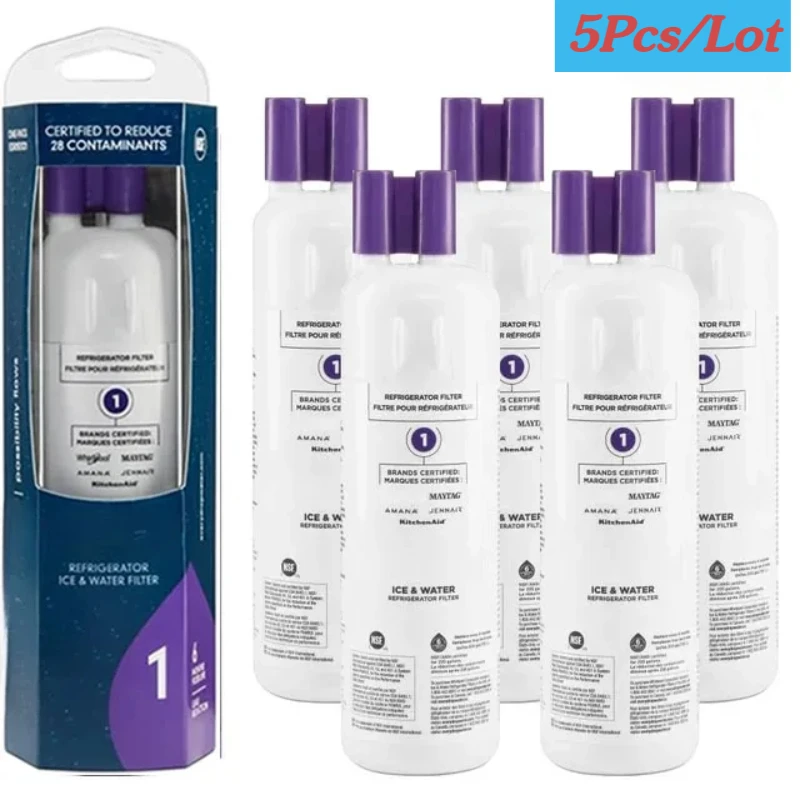 5PCS Replace Refrigerator Water Filter For EDR1RXD1, W10295370A,9081,Drop Filter 1, P8RFWB2L, P4RFWB