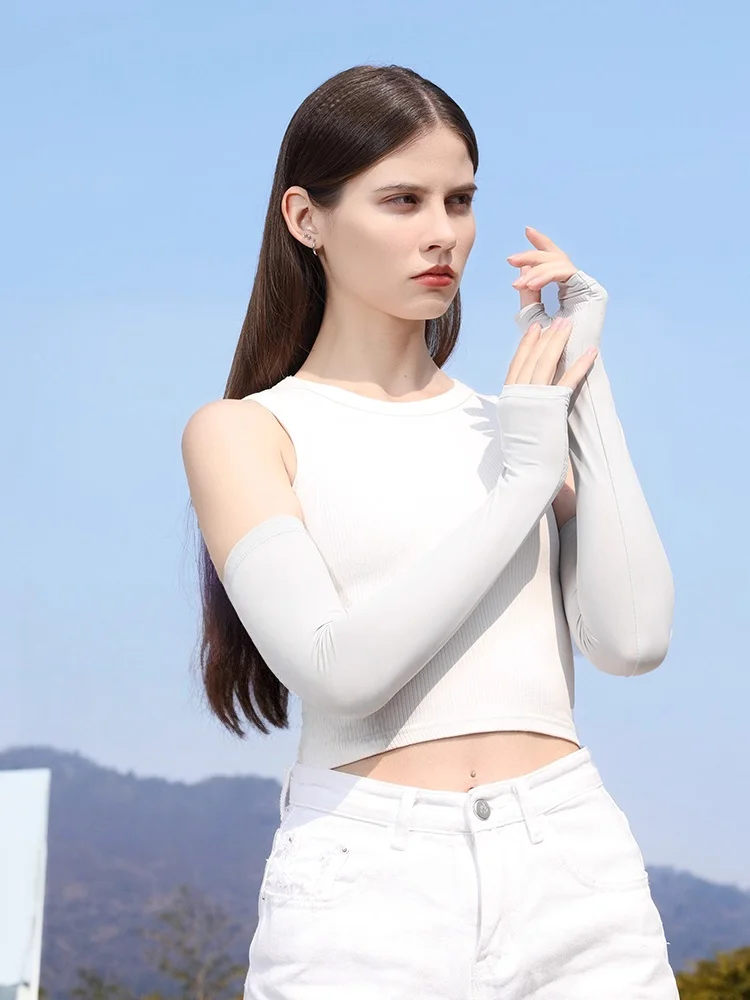 

Ice Silk Sleeves for Men And Women Summer Sunscreen UV Protection Solid Color Driving Riding Ice Sleeves