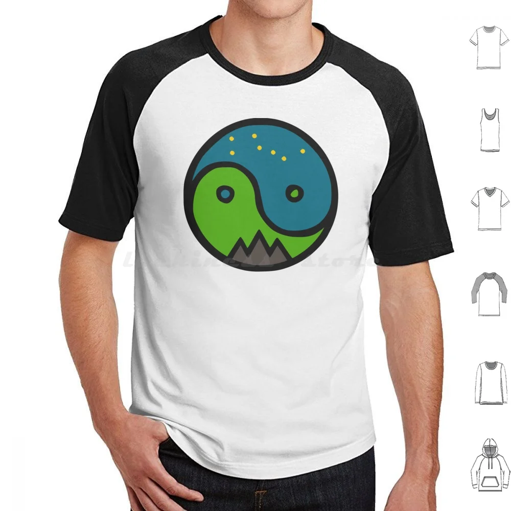 Camiseta Yin y Yang talla grande 100% algodón Yinyang Yin y Yang Yin Yang Taijitu Bagua Tao taoísmo Daoism tierra cielo equilibrio
