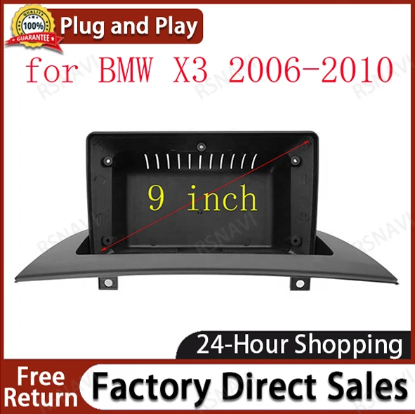 

Car Radio Fascia for BMW X3 2006-2010 Stereo GPS DVD Player Install Surround Panel Face Plate Dash Mount Trim Kit 9 INCH Frame