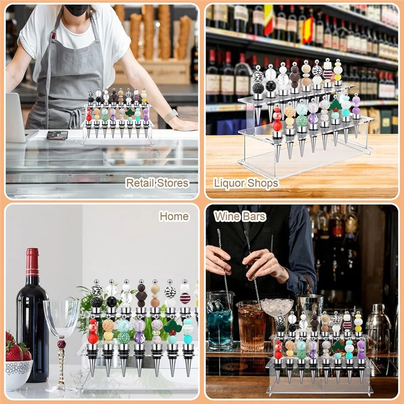 

ABFU-Beadable Wine Bottle Stoppers For Wedding Gift Valentine' S Day Decorations Champagne Beer Bottle Stopper DIY Jewelry Keych
