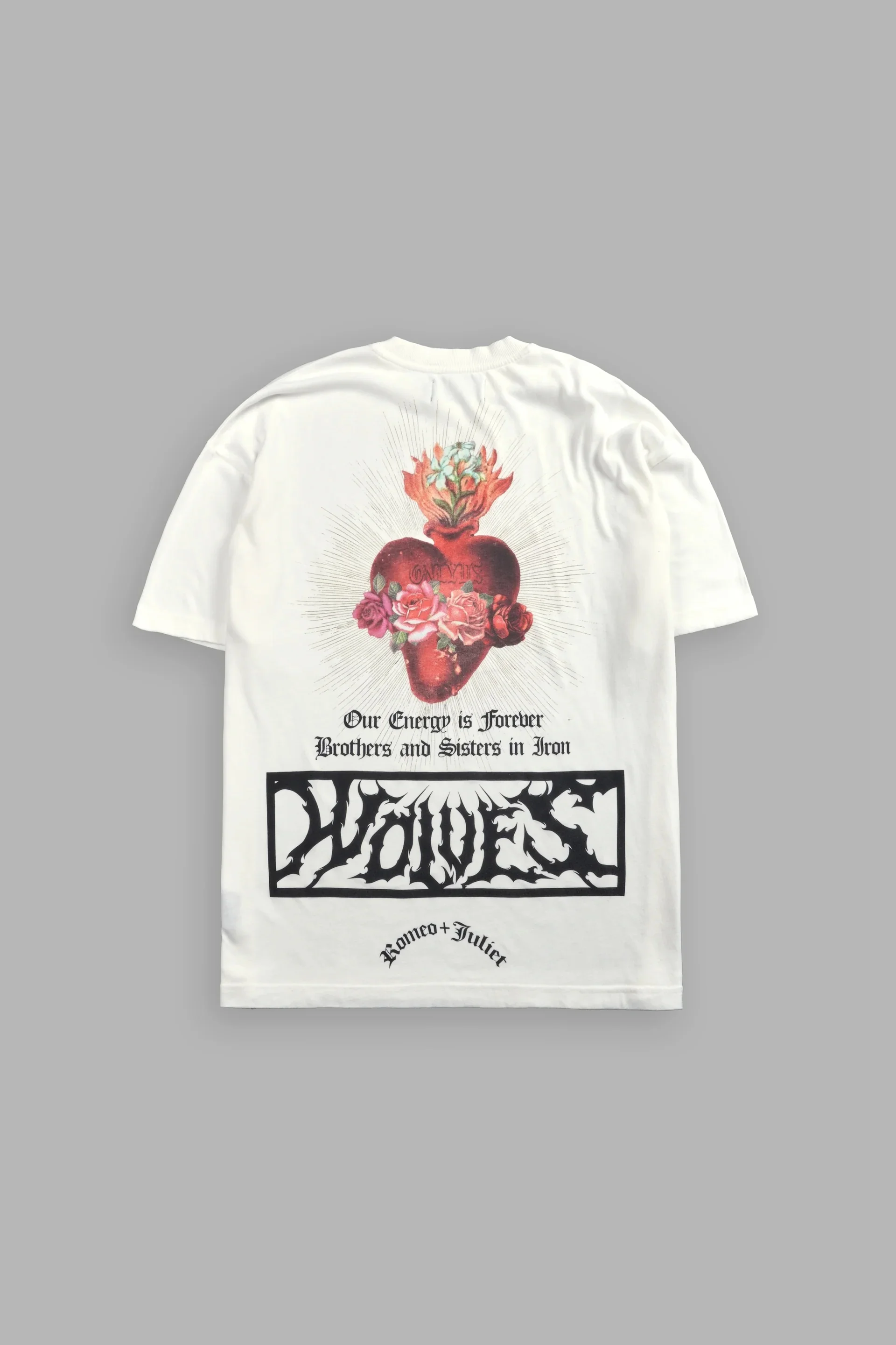 2026 Vintage Sacred Heart Rose Floral Back Print Crew Neck Short Sleeve T-Shirt, Kids Adults Gym Street Workout Tee