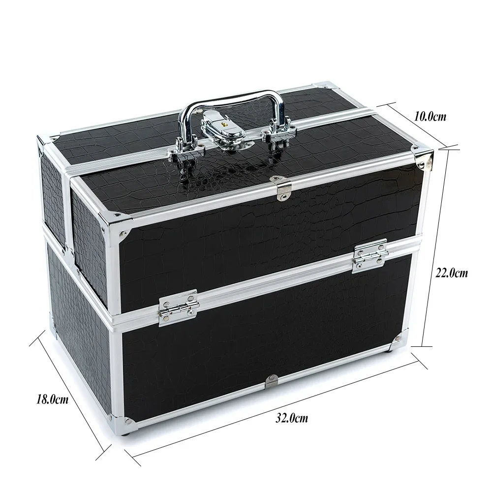 1Pcs Cosmetic Case Portable Multi-layer Large-capacity Professional Tattoo Nail Case Aluminum Alloy Case Cosmetic Storage Box