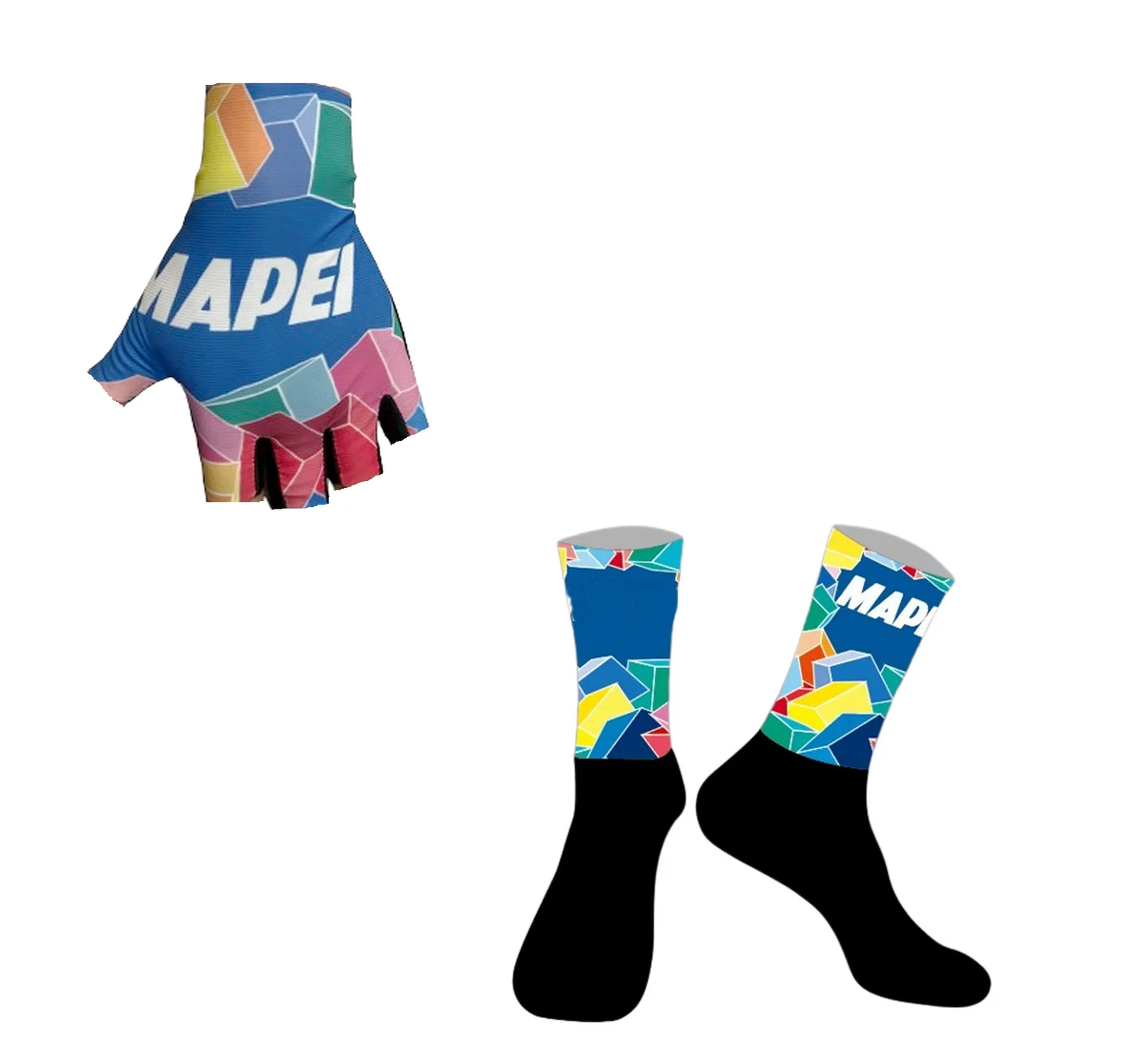 MAPEIful Team One Pair Half Finger Cycling Gloves + ONE PAIR CYCLING SOCKS