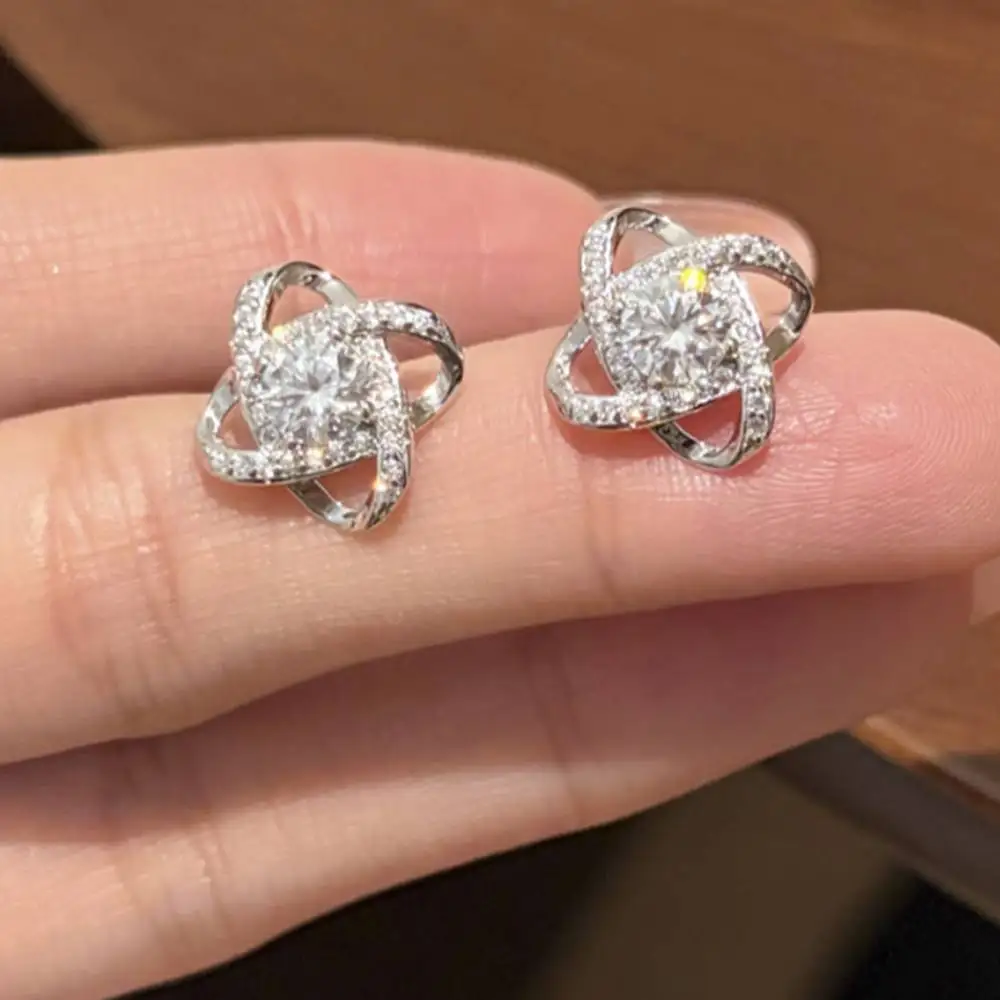 D Color VVS1 1CT Moissanite Earrings S925 Sterling Silver Ear Studs Tested with Diamonds For Women Birthday Party Jewelry Gift