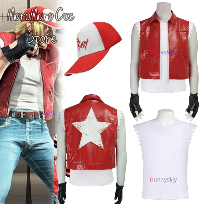 

Костюм для косплея Терри Бокарда из игры KOF King of Fighters Fatal Fury, жилет, для Хэллоуина, карнавала, вечеринки, новинка в наличии