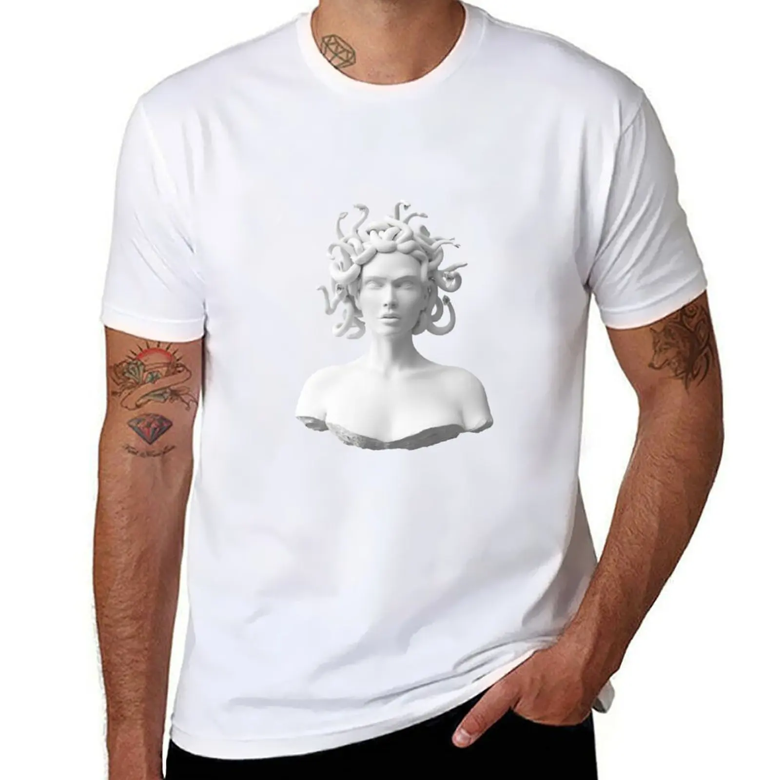 

medusa statue T-Shirt t shirts for man slim fit man t shirt heavy cotton T-Shirt