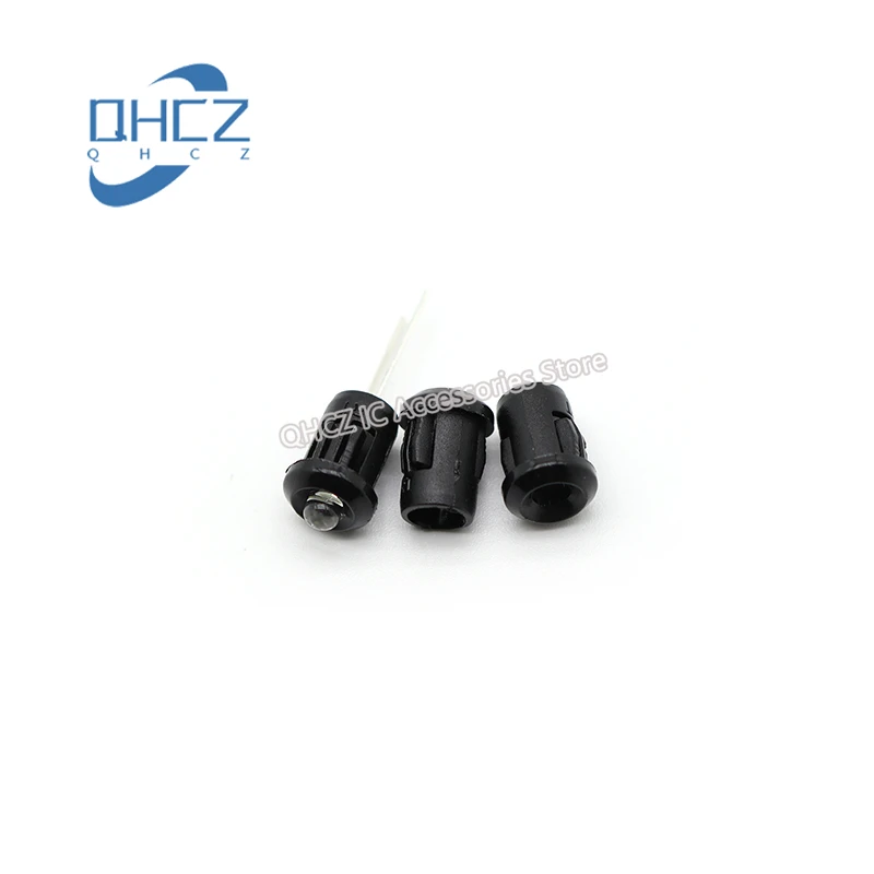 100pcs 3MM single long set lamp holder lamp cover F3 long buckle black lampshade plastic without lamp