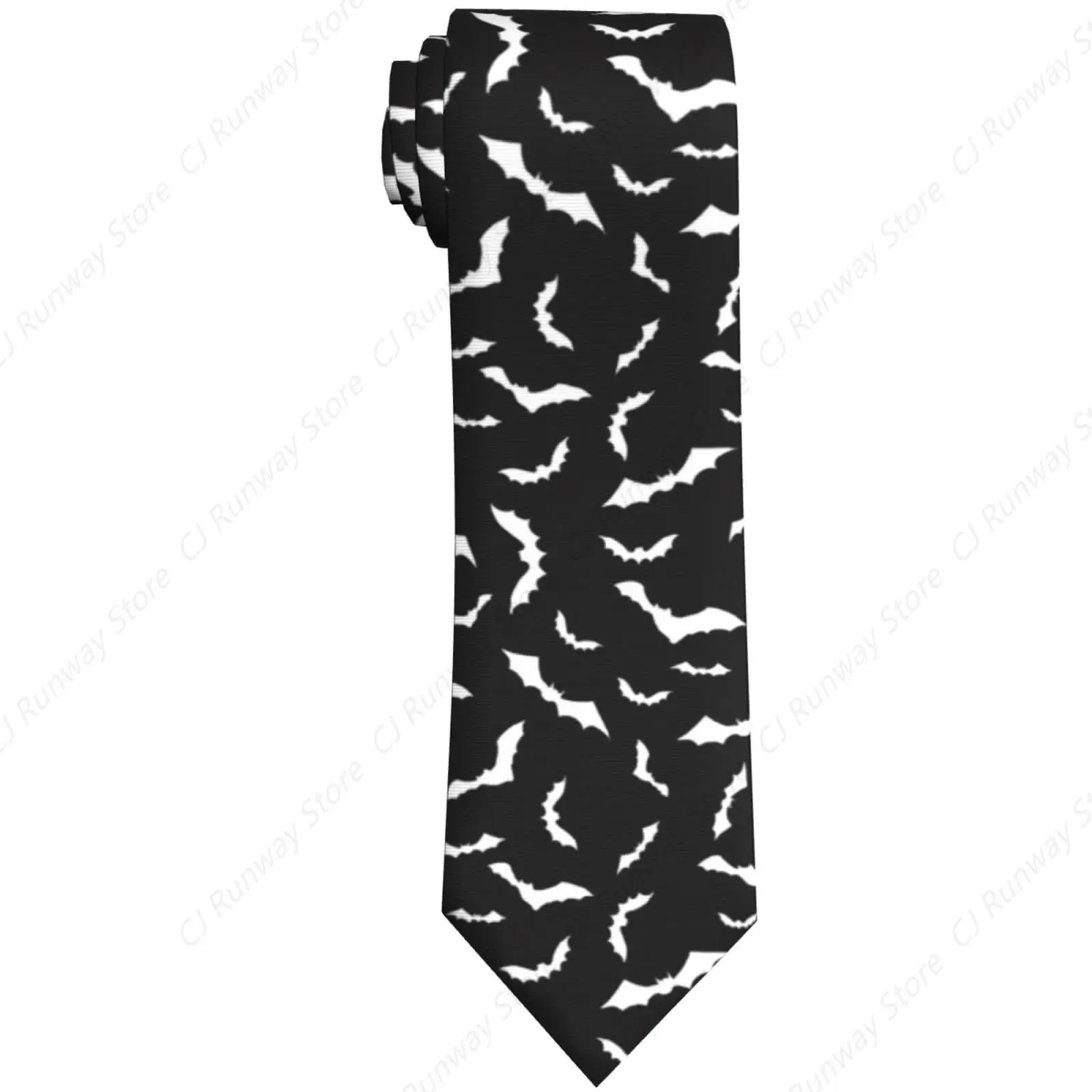 Halloween Cool Black Bat Men'S Novelty Tie Necktie Neckties For Mens Wedding Party Work Casual Holiday Party Gifts