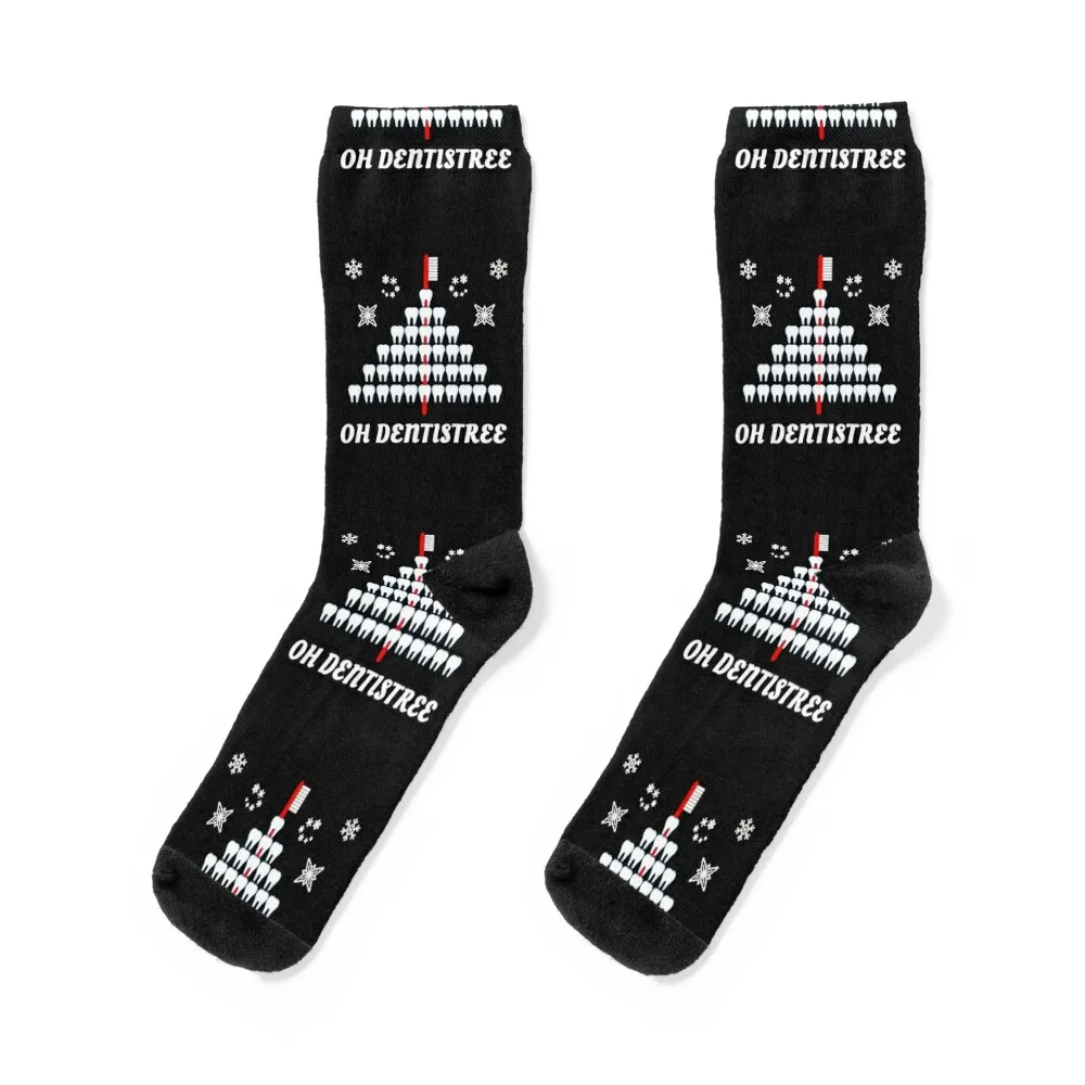 

Funny Dentist Christmas Tree OH DENTISTREE Dental Hygienist Socks hockey Stockings Antiskid soccer funny gifts Women Socks Men's