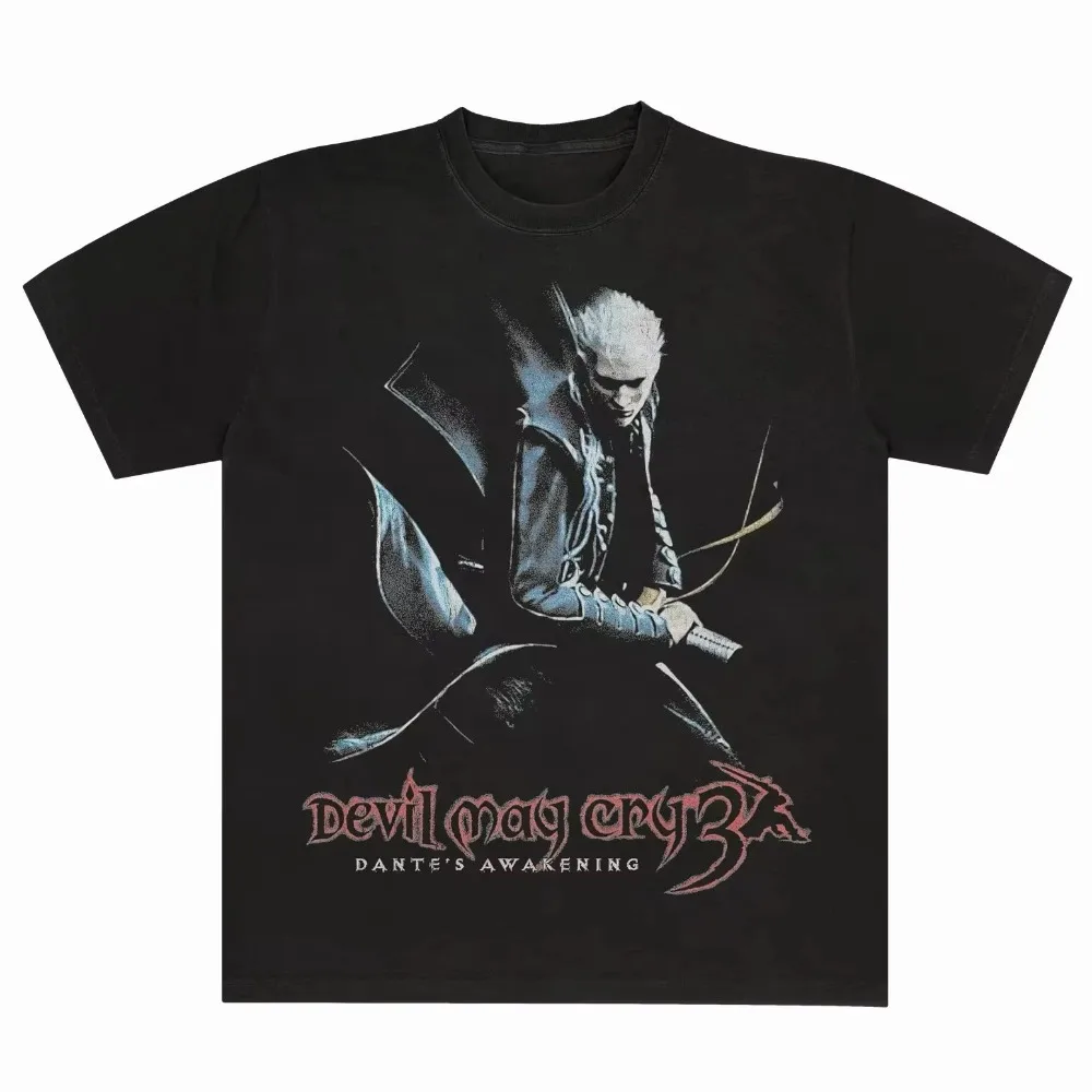 Devil May Cry 3 Dantes Awakening Dante Retro Action Game T Shirt Men's and Women's Vintage Graphic Tee Streetwear New T Shirt