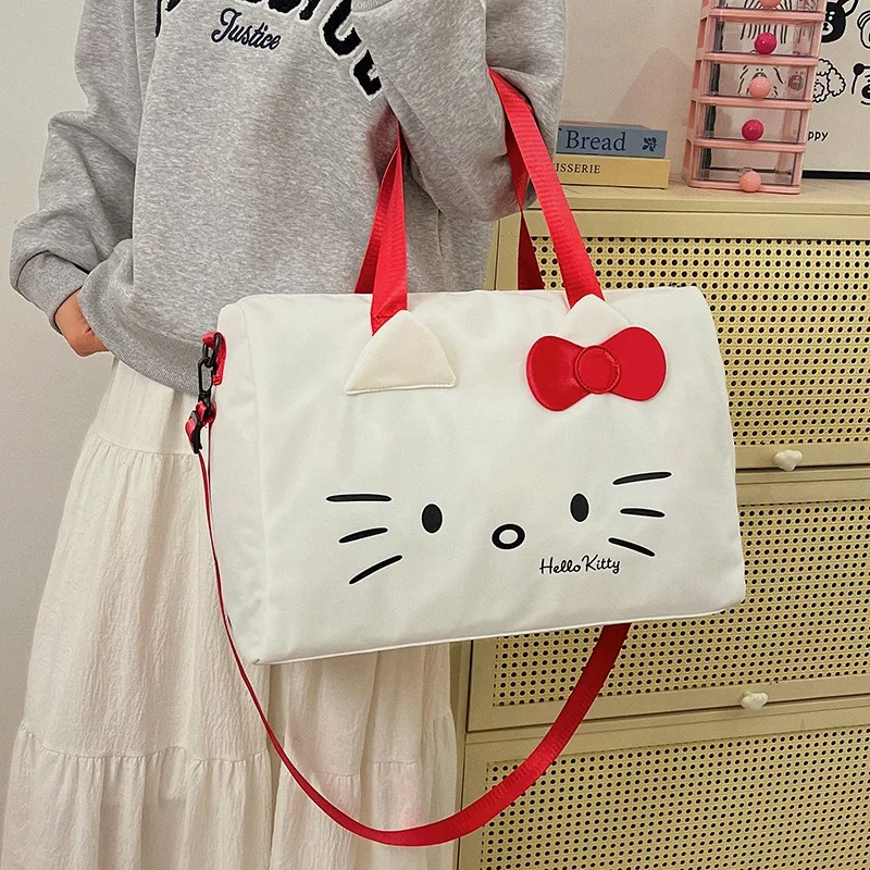 

Sanrio Hellokitty Cartoon foldable duffle bag handbag casual shoulder bag trolley travel bag storage bag packaging bag