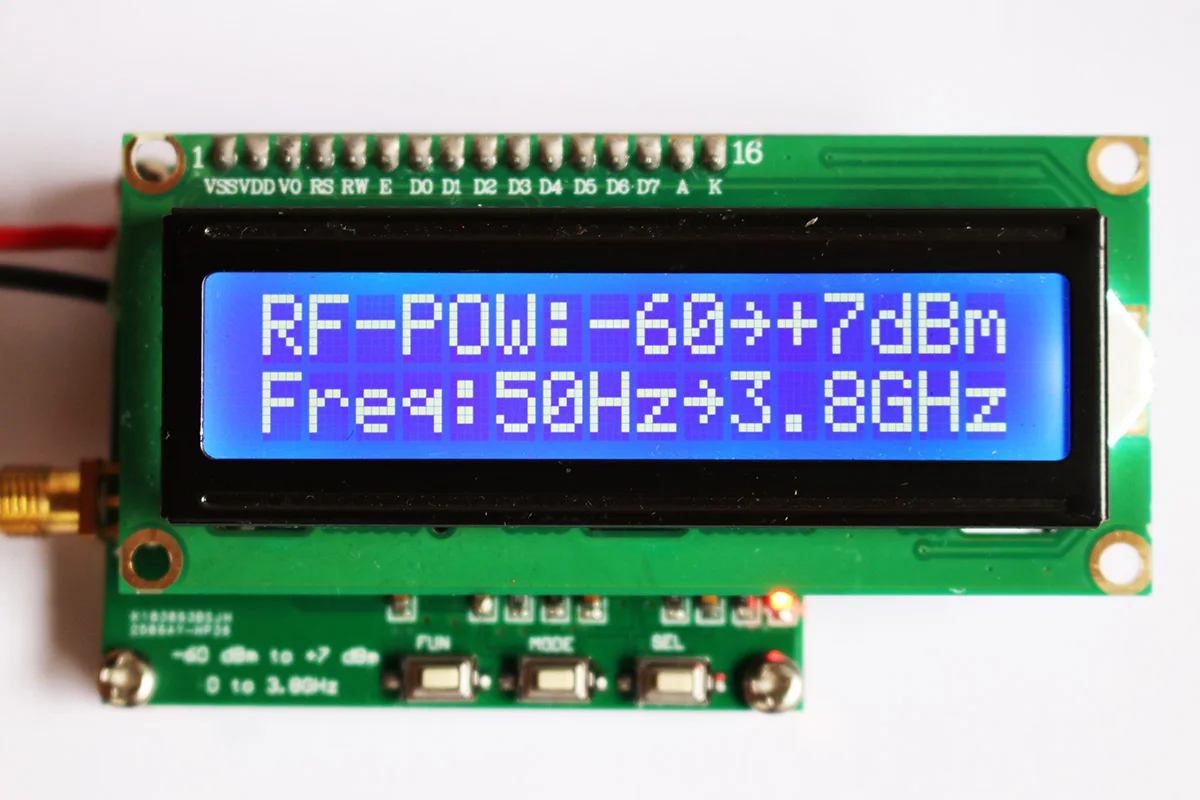 

HP368 Digital RF power meter 50Hz~3.8GHz -60～+7 dBm For Radio Frequency Measuring Module 0.1 dBm Accuracy