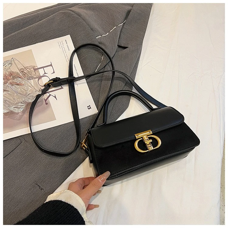 

1 шт. 2026 Модная двухцветная женская сумка - замша и кожа, винтажная пряжка, верхняя ручка и через плечо, элегантная ретро, многоцветная