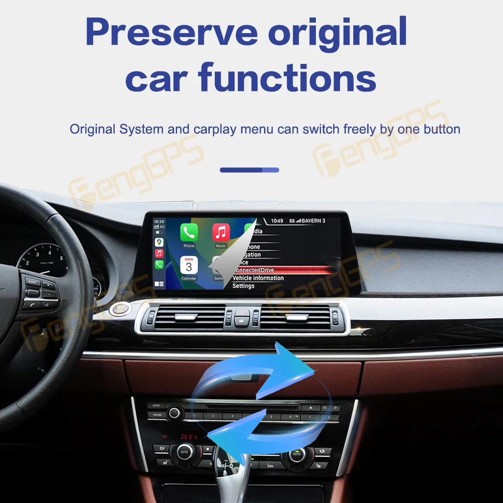 

Wireless Carplay Linux System With Y-tube For BMW 5 Series GT F07 2009-2017 Autoradio Android Auto Multimedia Player 4G GPS Navi