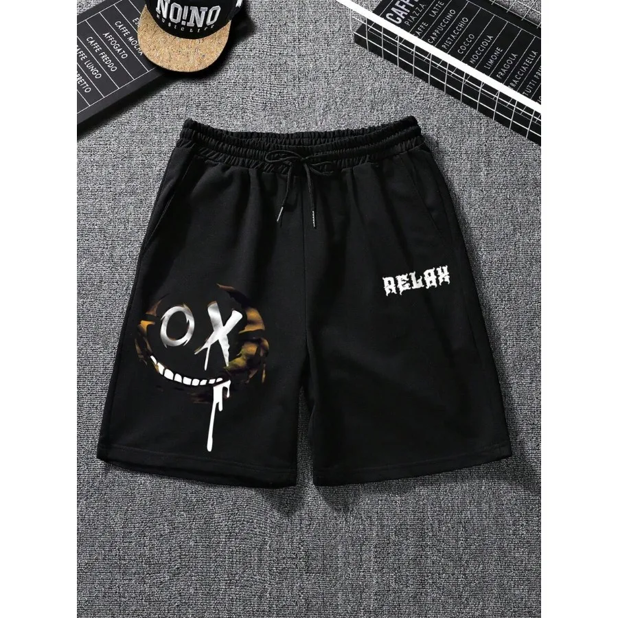 

Manfinity Roghcode Men Cartoon and Letter Graphic Drawstring Waist Shorts