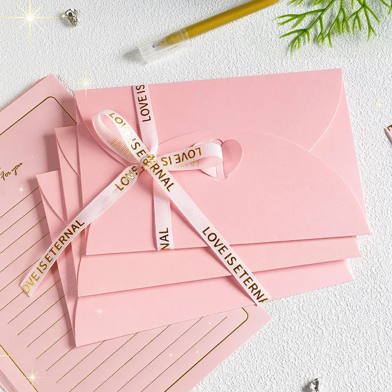 

Набор перламутровых бумажных конвертов Love: высококачественные деловые принадлежности, открытки, розовые конверты 17x11 см, подарочная коробка для свадебных приглашений