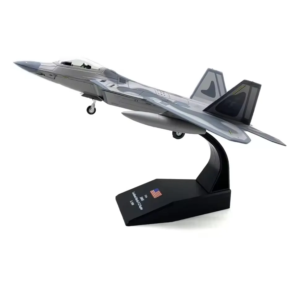 

1/100 Scale F-22 Raptor Model Airplane Fighter Jet Model Diecast Airplanes Military Models Fighter Plane Model for Men