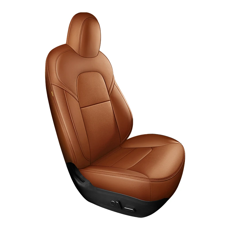 Voor Tesla Model Y Op Maat Gemaakte Autostoelhoes Accessoires Voor Tesla Y 360 Graden Volledig Beklede Duurzame Nappa Lederen Stoelhoes - afbeelding 1