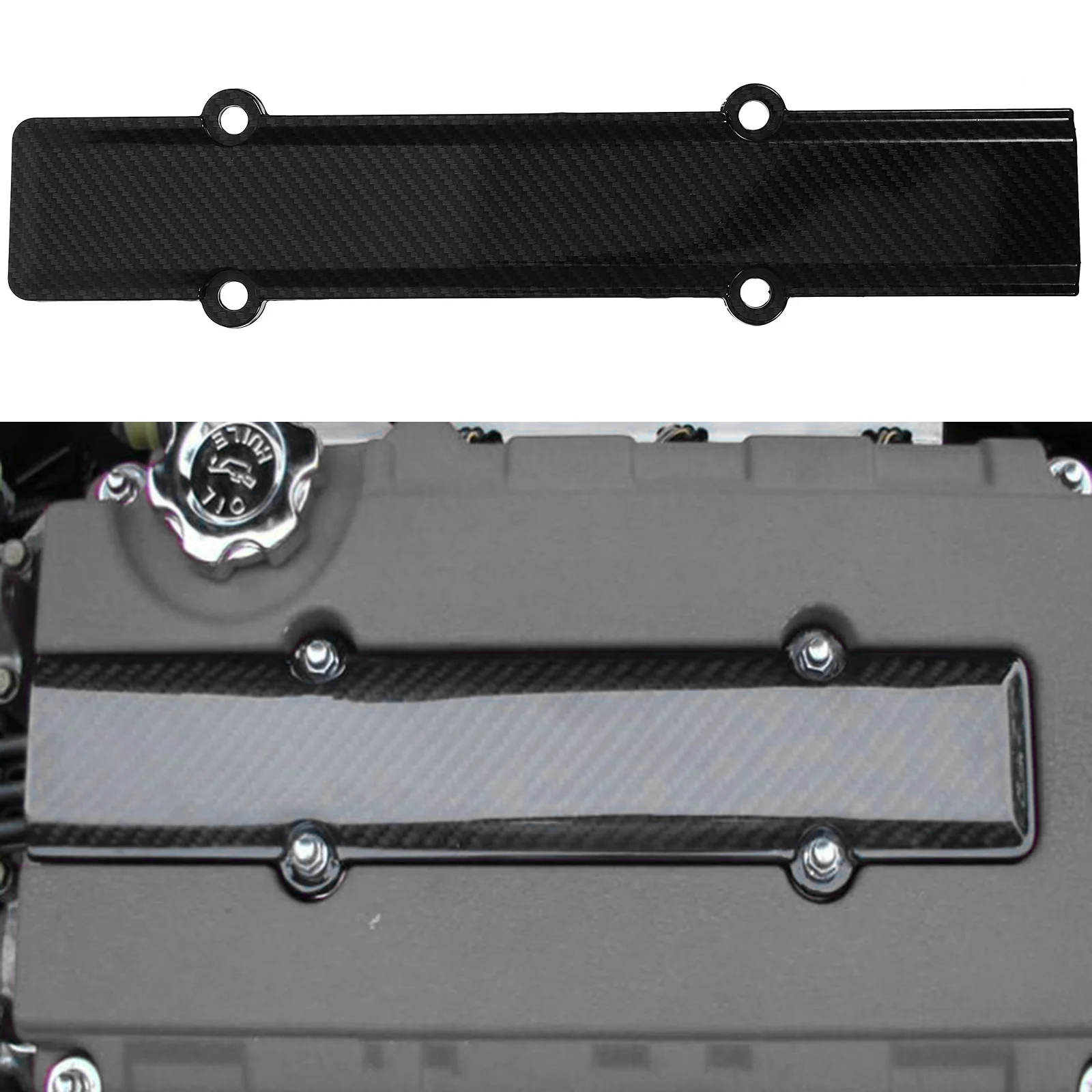 

Engine Valve Cover Carbon Fiber Style Auto Parts Durable Lightweight Compatible Multiple Car Models Cool Sleek Design Protector