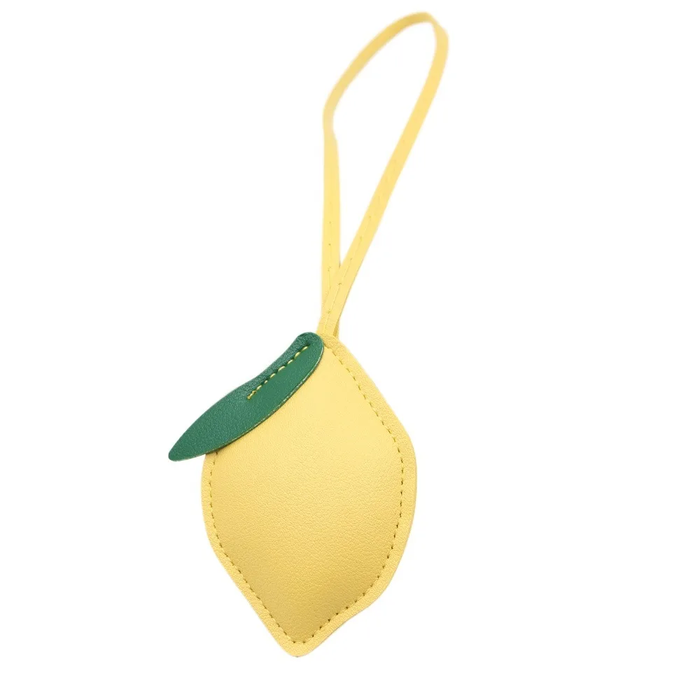 

Trendy PU Leather Lemon Keychain Fruit Car Keyring PU Leather Hanger Cartoon Fashion Bag Pendant Men