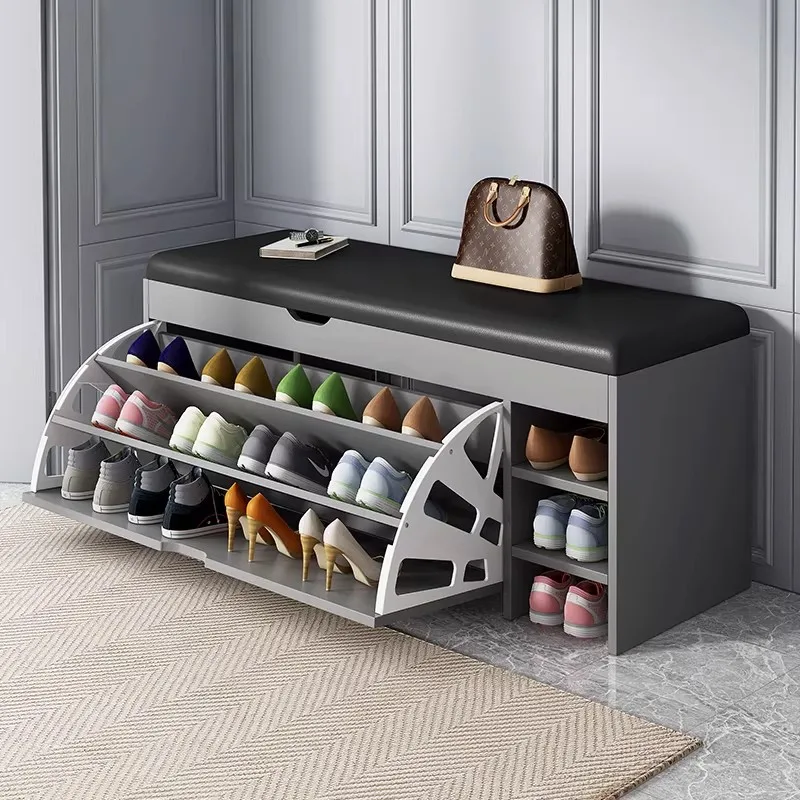 

Shoe changing stool shoe rack simple door household shoe rack home soft bag seat cushion