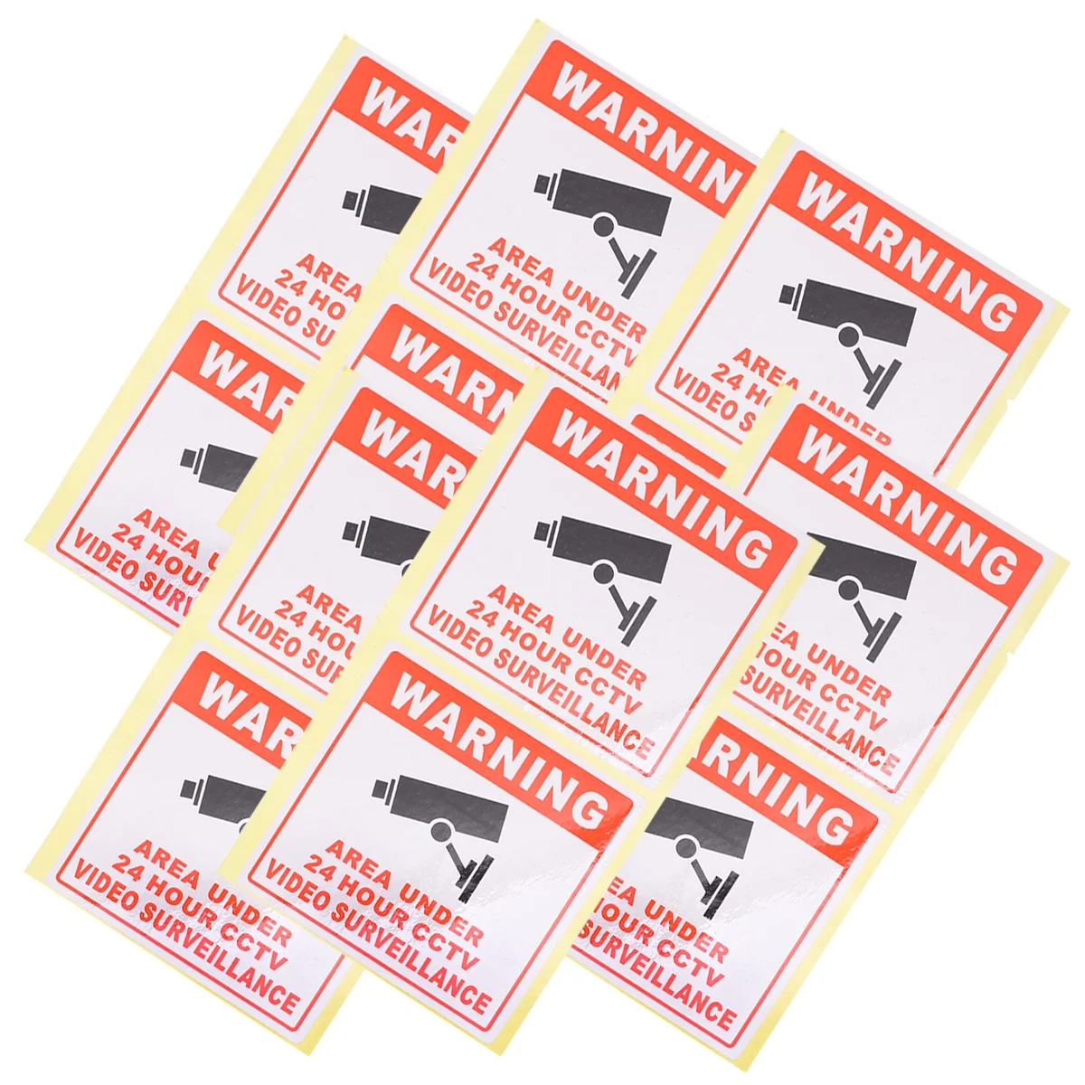 

20 Pcs Security Camera Warning Sign Sticker 24 Hour Video Decal CCTV Easy Adhesive Smooth Removable Ideal for Cars Walls