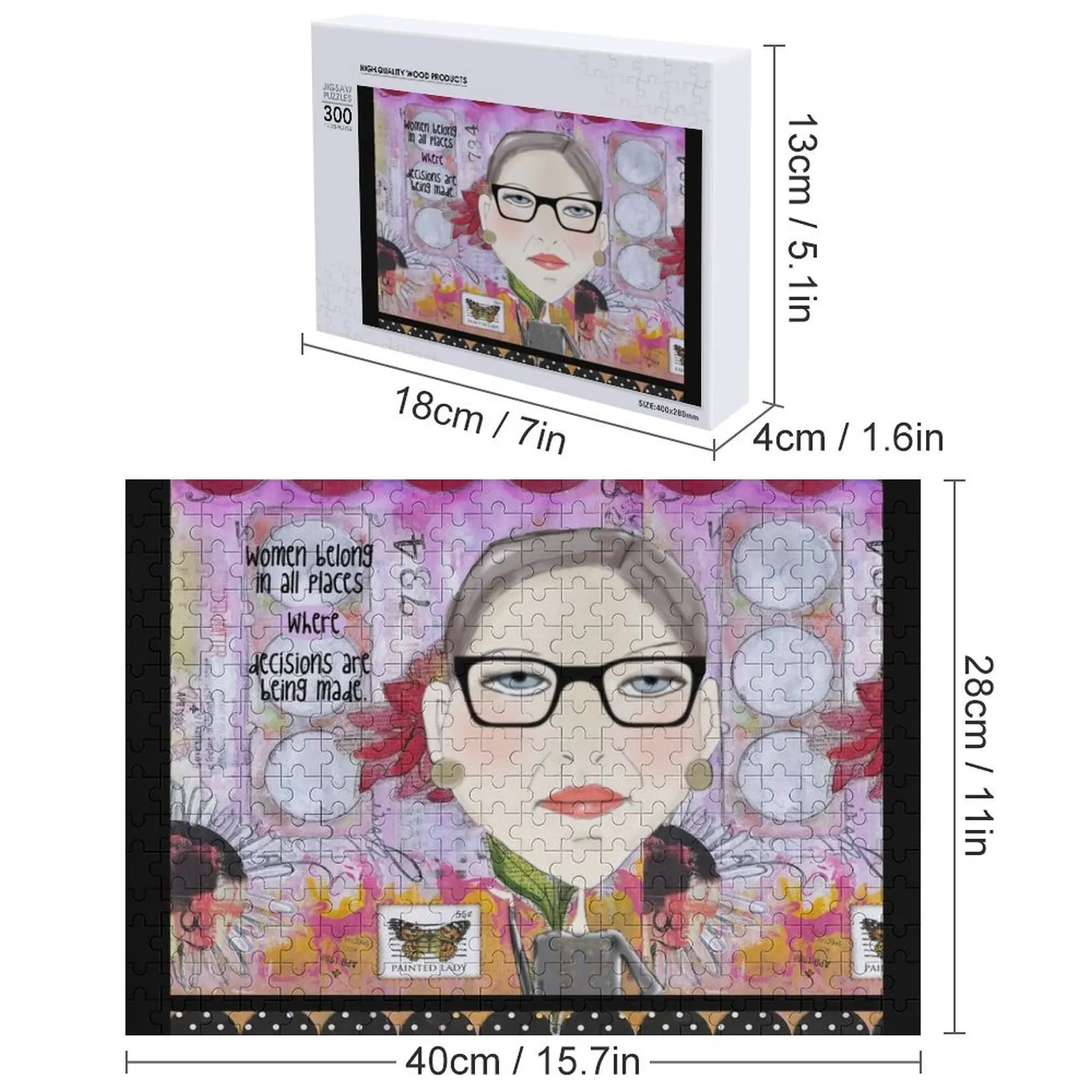 Les femmes appartiennent. RBG citation Puzzle idées cadeaux personnalisées nom en bois nom personnalisé bois adulte Puzzle en bois