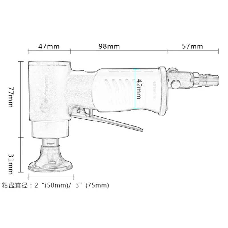 

2-дюймовая шлифовальная машина с случайными дорожками/для подробного описания и отделки — пневматическая полировальная машина двойного действия