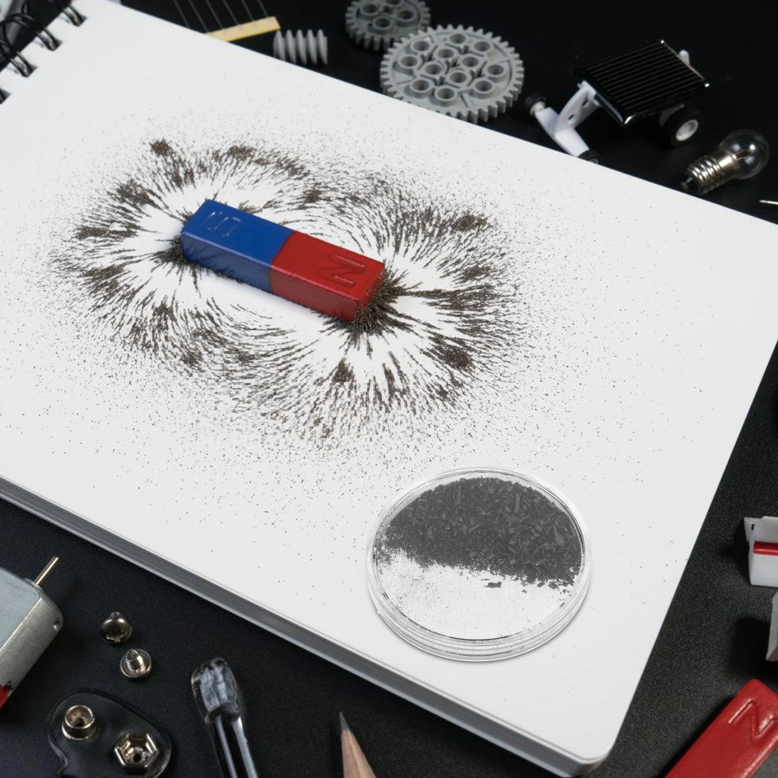 Magnetic Demonstrator ของเล่นแม่เหล็กไฟฟ้าชุดผงเหล็กพลาสติกเครื่องมือแม่เหล็ก