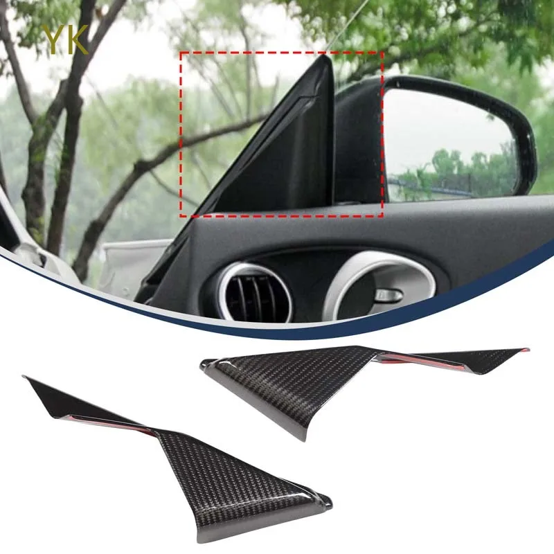 

Для Nissan 370Z 2009-2020 настоящее углеродное волокно автомобиля передняя внутренняя треугольная стойка A-порная декоративная крышка интерьерные автомобильные аксессуары