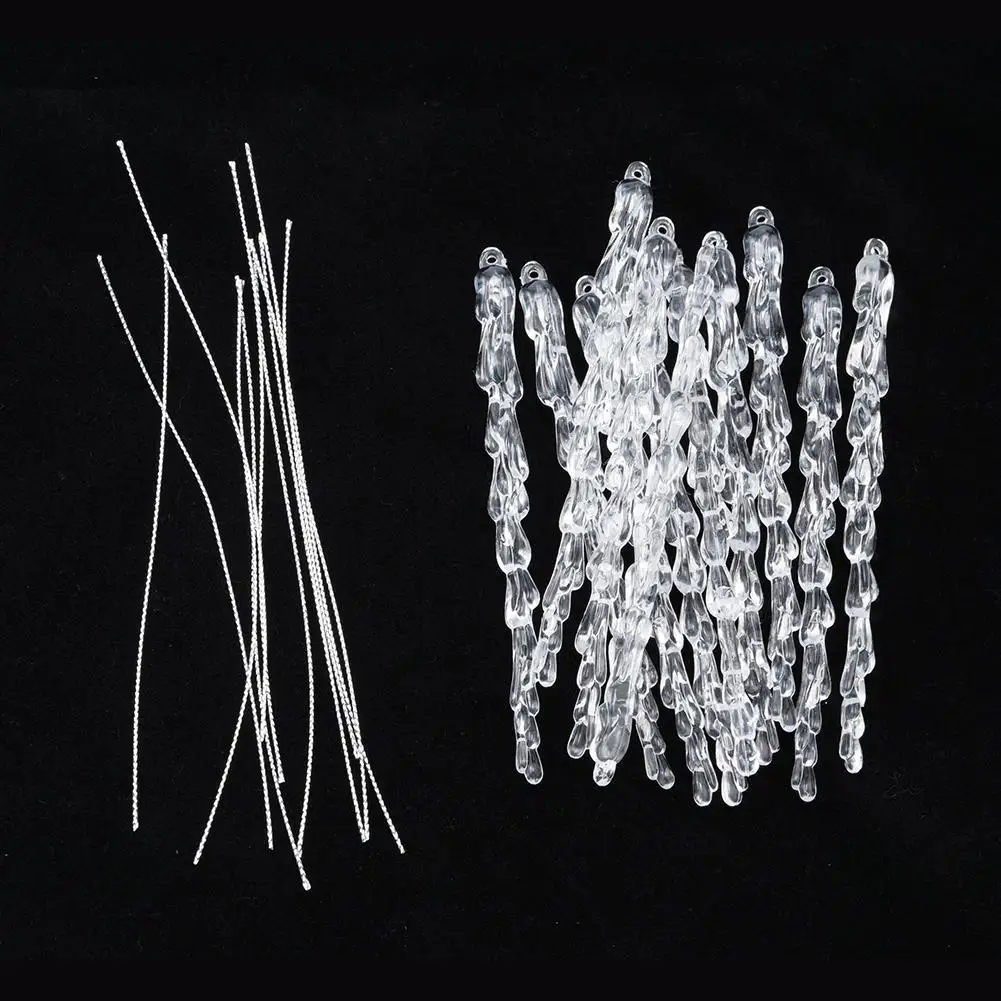 12Pcs Acrylic Crystal Simulation Ice Christmas Tree Hanging Ornaments 2025 Merry Christmas Decor For Home Xmas Gifts