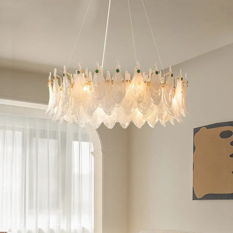 Plafonnier LED Luxueux en Verre au Design Moderne, Luminaire Décoratif de Plafond, Idéal pour un Salon, une Salle à Manger ou une Villa, Haut de Gamme