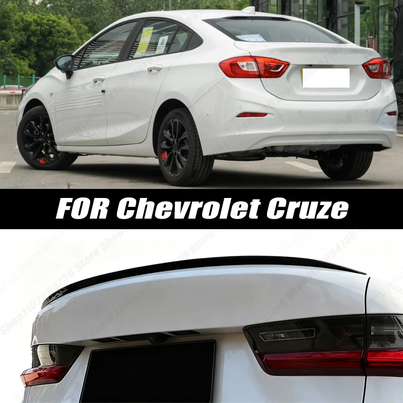120CM Glossy Black Soft Rubber Universal Rear Trunk Spoiler 5D Carbon Look Tail Wing Fit For Chevrolet Cruze Car Accessories
