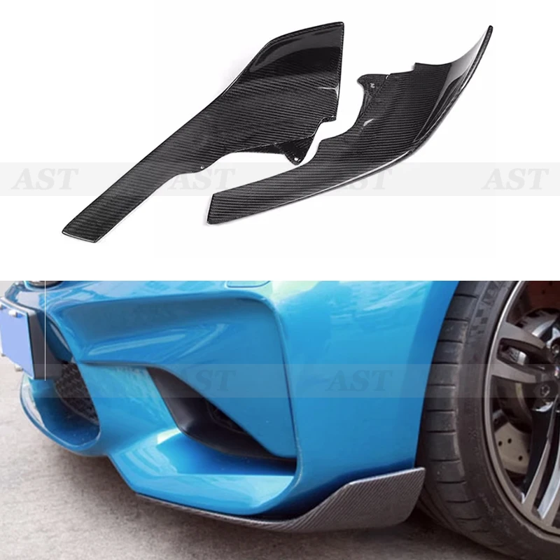 For BMW M2 F87 2014-2021 Carbon Fiber Corner Wrap Front Bumper Corner Guard Front Chin Splitter Corner Trim Cover Body Kit