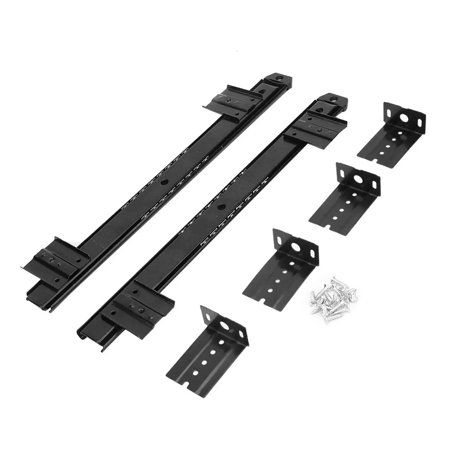 Thickened Cold Rolled Steel Keyboard Drawer  Slide Track Adjustable Side Mount Desk Tray Extension 2Pcs Set
