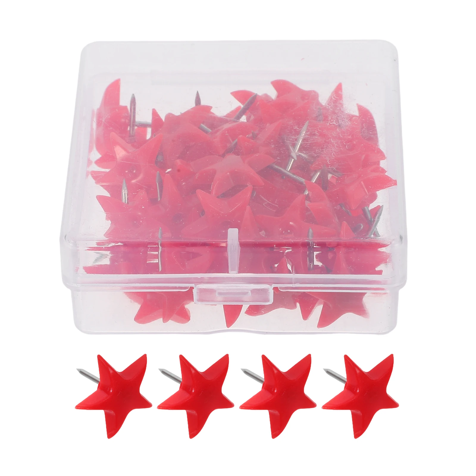 50 Pcs Five-pointed Star Thumbtack Cute Pins for Cork Board Press The Nail Red Office