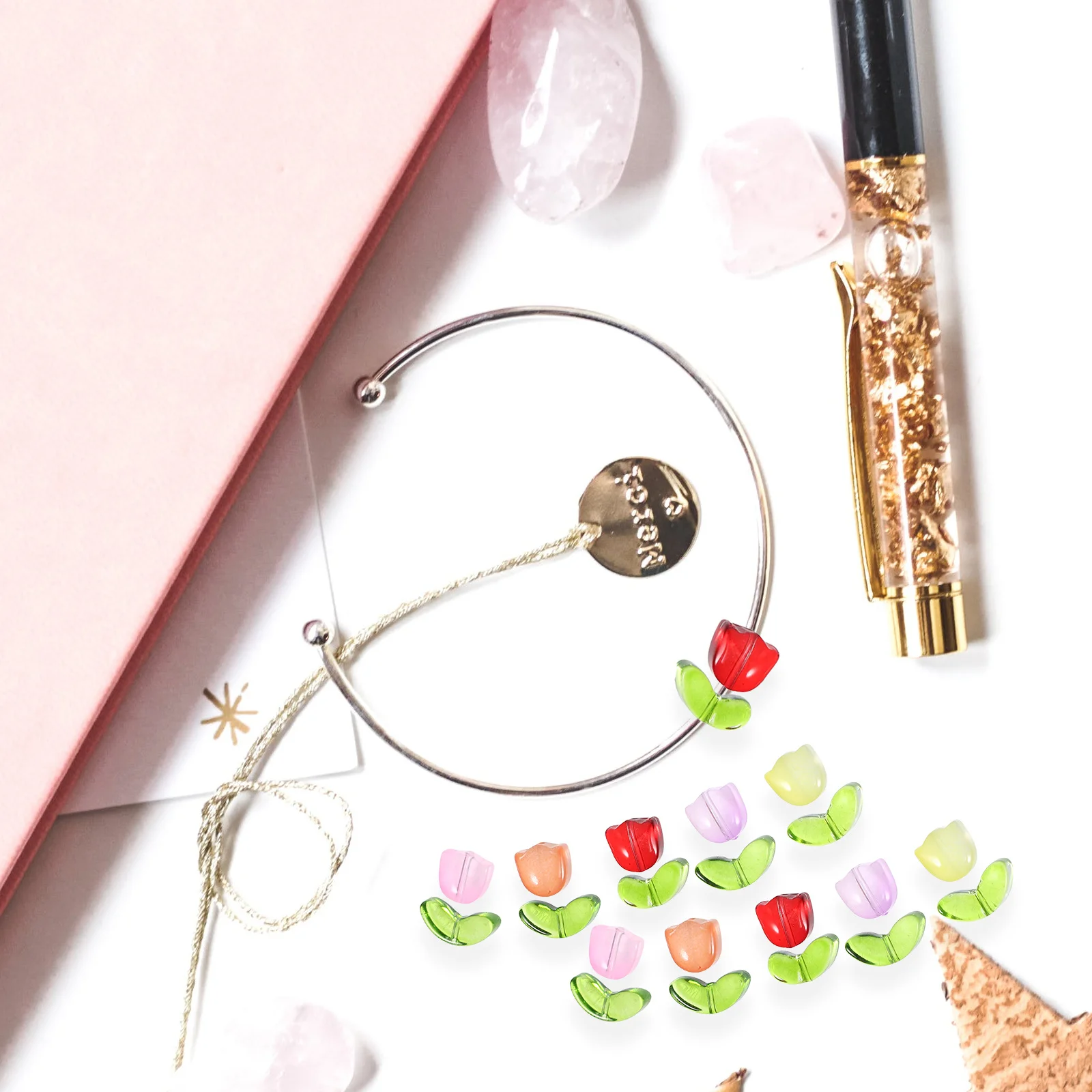 

100pcs Loose For Jewelry Making Diy Glass Spacer Beads Handmade Bracelet Necklace Craft Decorative Accessories Round Small Hole