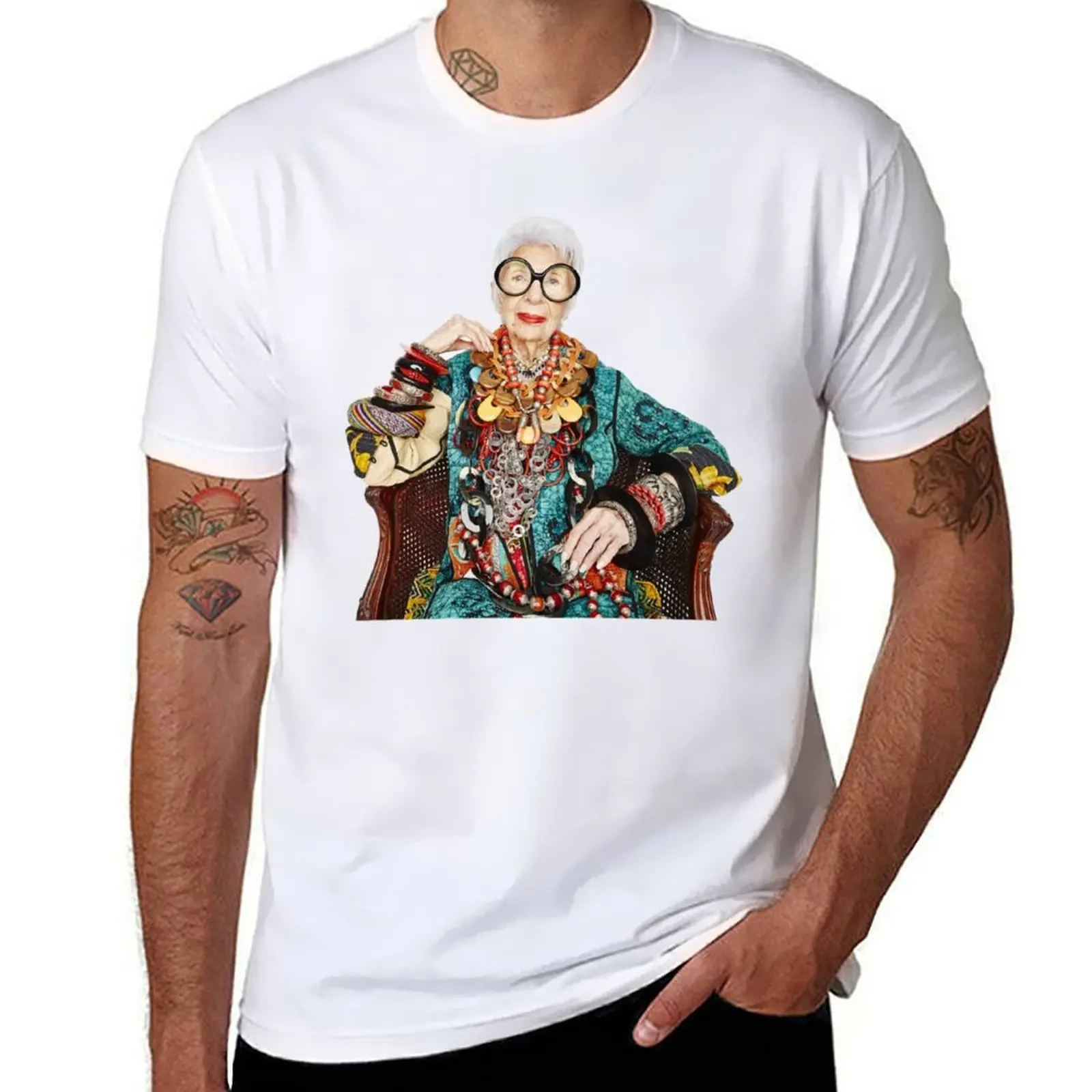 

Iris Apfel Alter 100 Jahre Happy Womans Day T-Shirt cotton t shirts high quality man tshirt T-Shirt