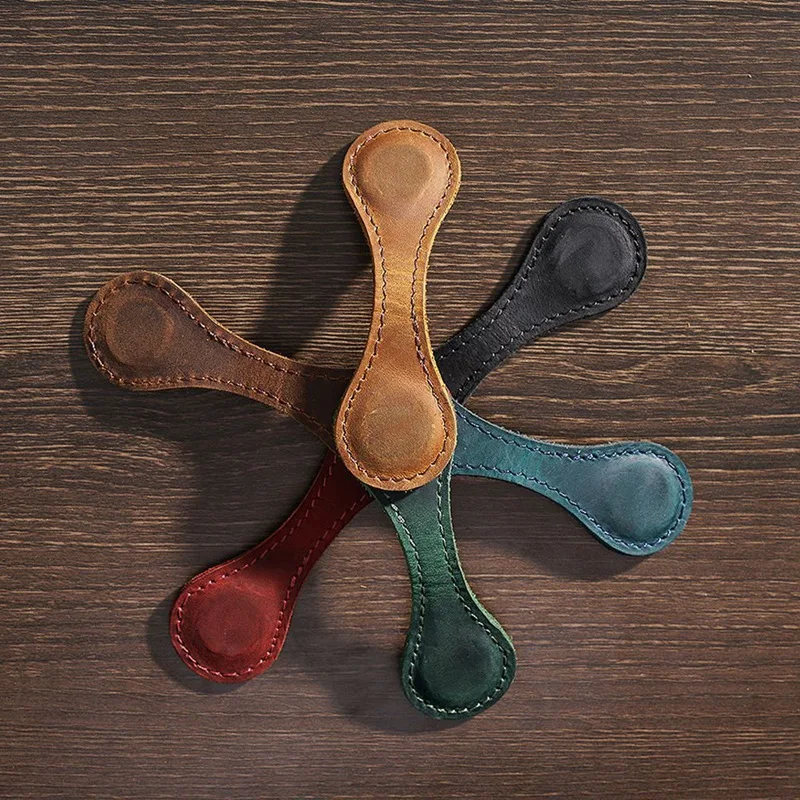 6 marcadores magnéticos de couro dos pces, marcador de couro magnético, marcador para a amante do livro para crianças do leitor