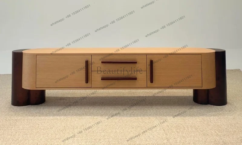 

Medieval style, household solid wood TV cabinet, modern, creative log style storage drawer cabinet